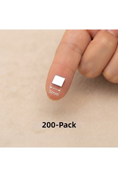 Proton 200Pcs 0.5cm Square Silver Color Adhesive Mirrored Plexiglass Mosaic M...