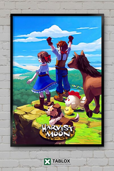 tablomaxtbx Αφίσα παιχνιδιού Harvest Moon Game Farm Simulation με πλαίσιο, δι...
