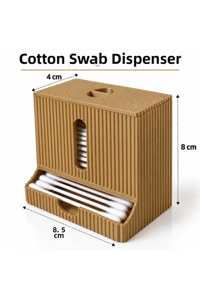 PİYATECH Modern Design Cotton Swab Dispenser with Lid Bathroom Makeup Cotton ...