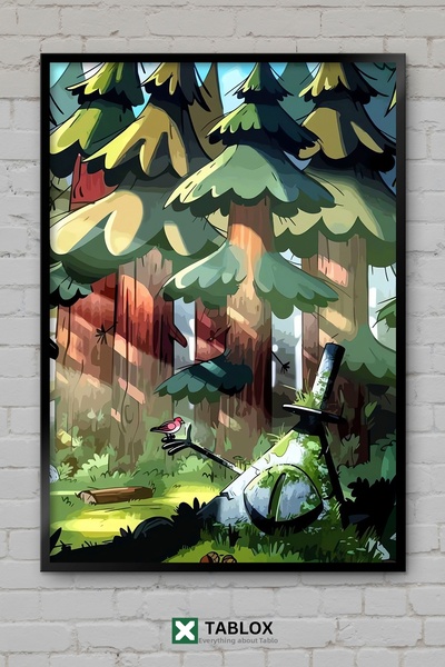 tablomaxtbx Αφίσα κινουμένων σχεδίων Gravity Falls Gravity Falls με κορνίζα, ...