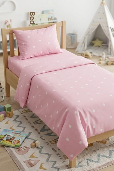 The Linevra 100% Cotton Ranforce Baby & Kids Fitted Duvet Cover Set |   Elasticized Sheet |   100X150 cm