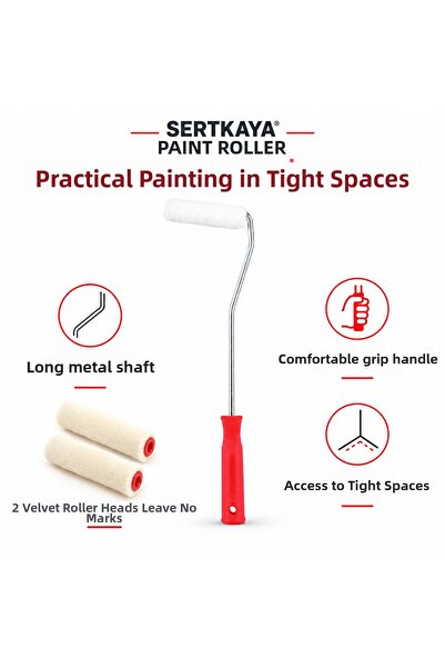Oskar fırça ve rulo oktay gök Velvet Roller Set 10cm - with Spare Roller Gift...