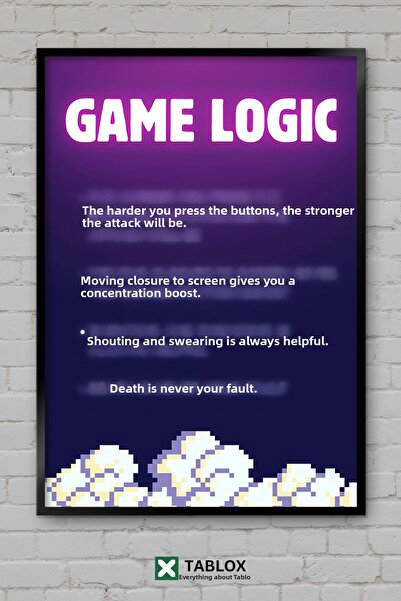 tablomaxtbx Logică jocului Funny Game Logic Funny Gaming Decor de perete Aspe...