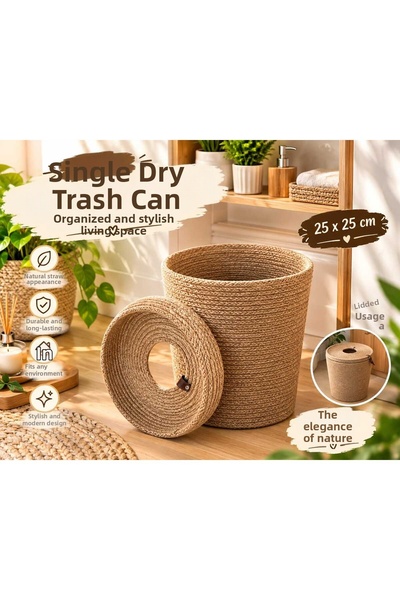 SepetHane 25X25 Trash Can, Shoe Basket, Potato Basket, Multi-Purpose Basket, Storage Box, Decorative