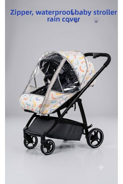 GÜRPAMUK HOME & BABY Zippered Rain Cover Compatible with All Travel Systems/Baby Strollers/Stroller Rain Cover/ Colorful