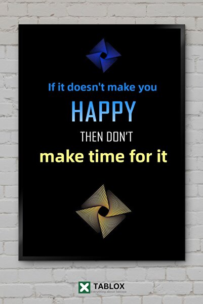 tablomaxtbx Fericire, Prosperitate și Timp Poster Artă cu aspect de ramă Tabl...