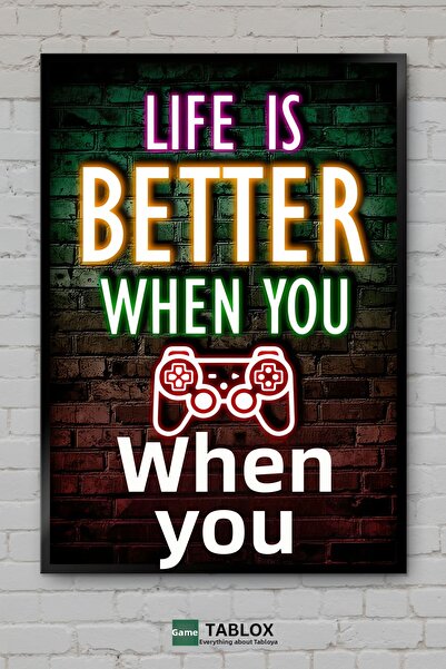 tablomaxtbx Παιχνίδι Gaming Gamer Neon Gamer Αφίσα Τέχνης Διακόσμηση Τοίχου Κ...