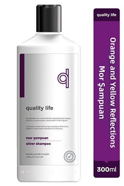 Quality Life شامبو فضي أرجواني مضاد للبرتقاليات للشعر المصبوغ والملون، خالٍ م...