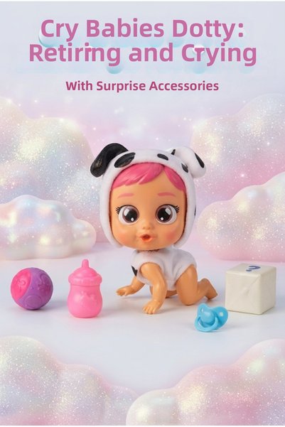 Tıfıl Toys Cry Babies Cute Doll with Headgear, Surprise Package, Crying and S...