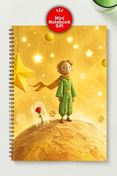 BLACKONECLASS The Little Prince Themed A5 Metal Spiral Unlined Cardboard Cove...