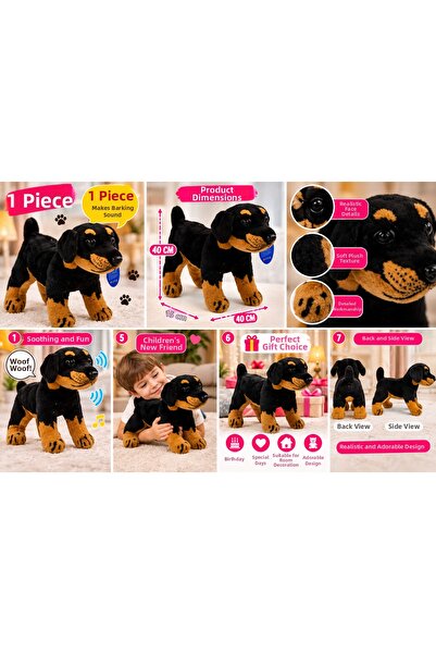 TRUST STORE Plush Dog with Sound 40 cm Realistic Barking Cute Dog Toy