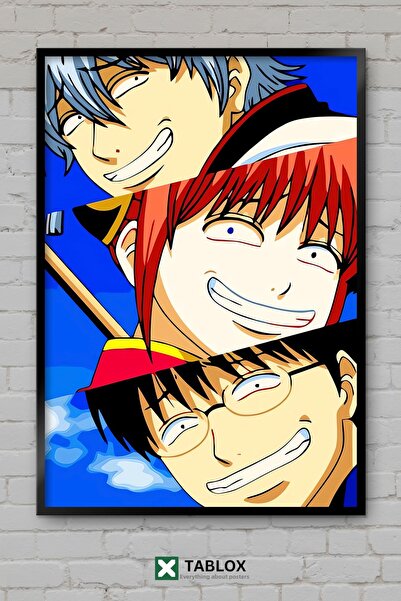 tablomaxtbx Αφίσα Gintoki Kagura Gintama Anime Samurai με κορνίζα, διακοσμητι...