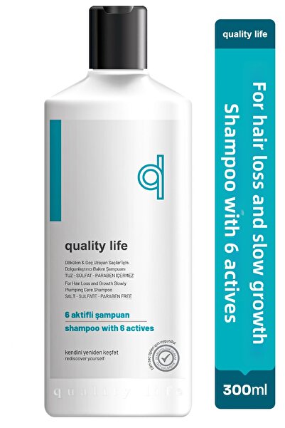 Quality Life Ql 6 Active Anti-Hair Loss Shampoo Fast Hair Growth Salt-Free Su...