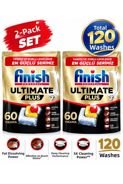 Finish Ultimate Plus Dishwasher Tablet 60 Washes X 2 – Total 120 Washes