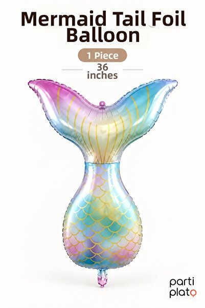 era balon Mermaid Tail Foil Balloon 36 Inch Green Blue 1 Piece Sea Themed Bir...