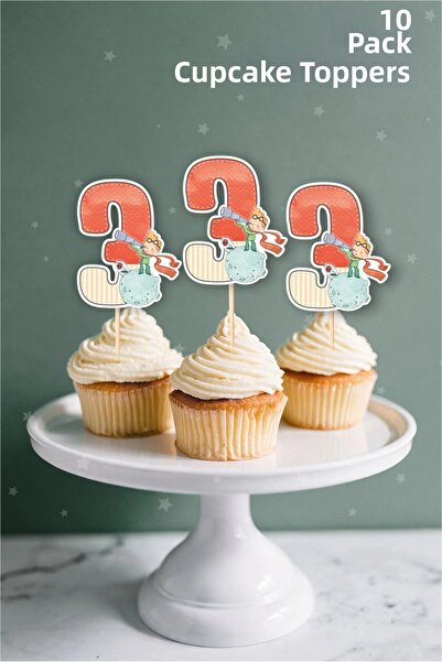 neşeli günlerim Διακοσμητικά cupcake με θέμα τον Μικρό Πρίγκιπα για 3 ετών, σ...