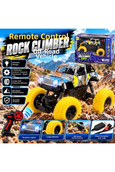 TRUST STORE Remote Controlled 4X4 Rock Climber Off Road Jeep Big Wheel Off-Ro...