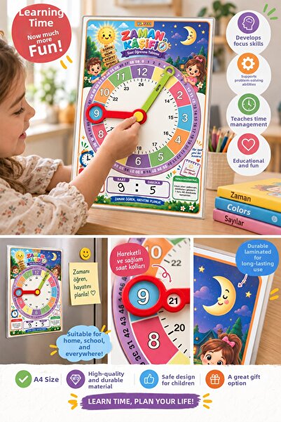 YİPPEE Time Explorer |   Time Learning Chart |   Educational, Didactic 12/24 ...