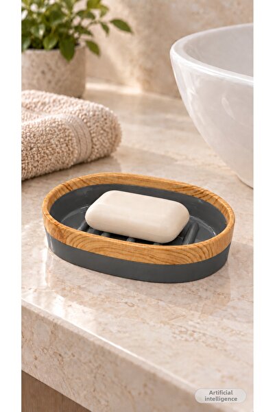 Hagen Wooden Patterned Soap Dish, for Bathroom and Sink