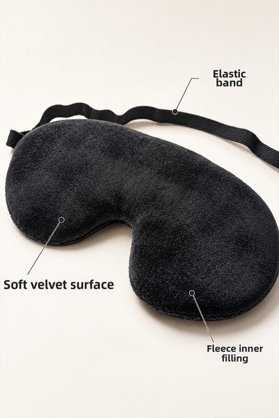 ARYADA Premium Velvet Sleep Band Black |   Soft Eye Mask, Travel Eye Patch with Elastic Band, Yoga Eye Patch