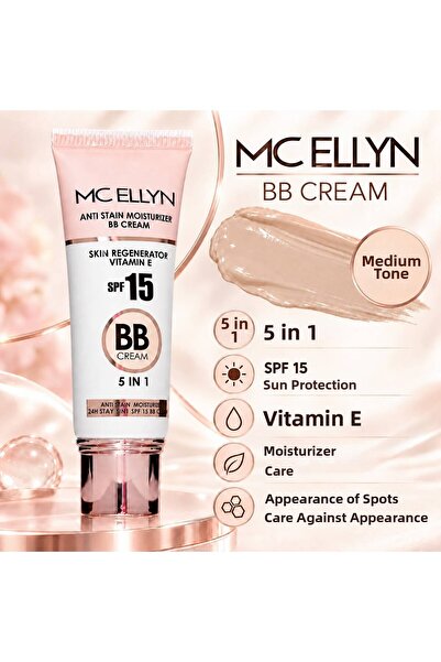 Mcellyn Mc Ellyn 5 in 1 Bb Cream Spf 15, Vitamin E Moisturizing Care Medium Tone
