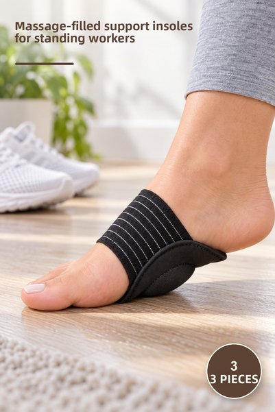 Yenilig 3 Pieces of Anti-Stress Foot Insoles – Massage-Filling Support, Insol...