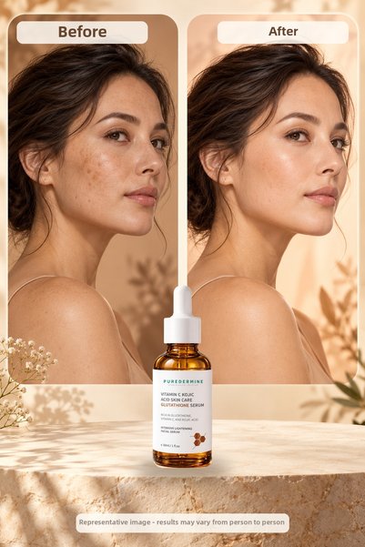 Puredermine 30 ml Facial Serum Containing Vitamin C and Kojic Acid |   Care for an Even Complexion, a More Even Skin Tone, and a Radiant, Vibrant Appearance.