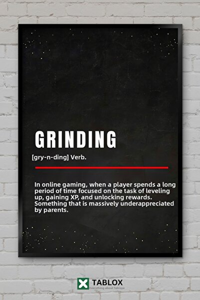tablomaxtbx Grinding Emek Verme Gaming Gaming Quotes Sayings Framed Decorativ...