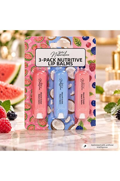 Naturalove Lip Care Balm Set of 3 Fruity