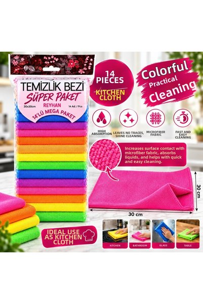 Aşkana yuvanıza aşkla... Microfiber Cleaning Cloth Set, Magic Cloth Sets for Kitchen, Bathroom, Furniture, Countertops and Glass Cleaning, Mega Pack