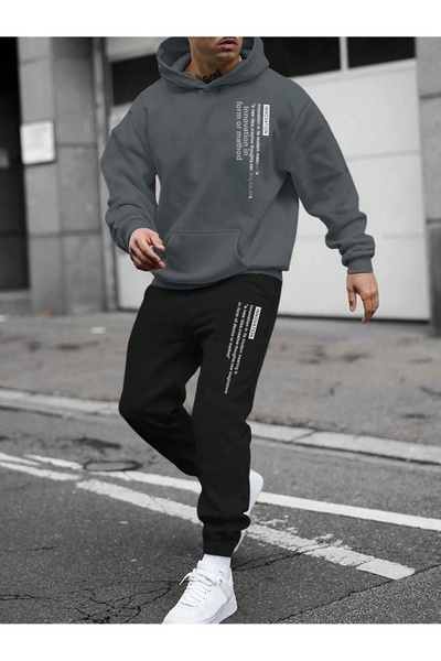 luci sports Innovation Tracksuit Set Sweatshirt Jogger - Top Smoked Bottom Bl...