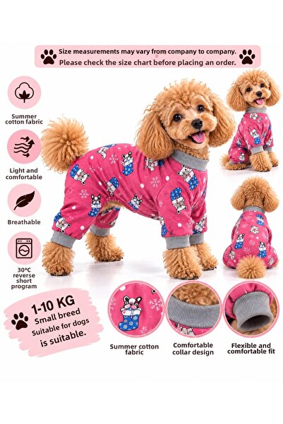 DOGİ&DOG Small Breed Pink Winter Dogs Dog Jumpsuit Dog Outfit (1-10kg)