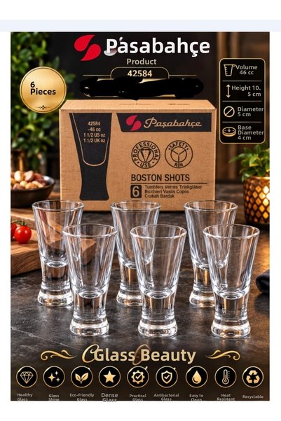 Paşabahçe Product 42584 Shot Glass 46 Cc Volume 10.5 cm Length 5 cm Mouth 4 c...