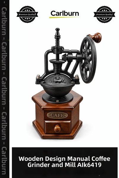 Carlburn Special Edition Kitchen Gift Wooden Design Manual Coffee Grinder and...