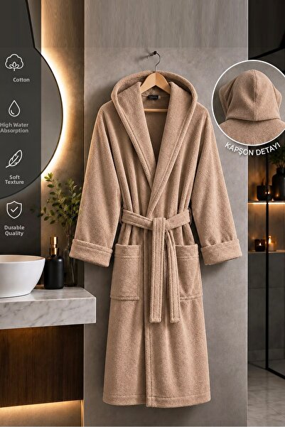 Always Cotton Hooded Unisex Anthracite Bathrobe |   Woman - Man |   Select Size