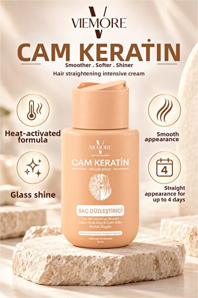 Viemore Cam Keratin Hair Straightening Intensive Cream 250 ml – Heat-Activate...