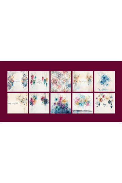 TELLGRAF Flower Themed Postcard Set (10X10 cm 10 Pieces)