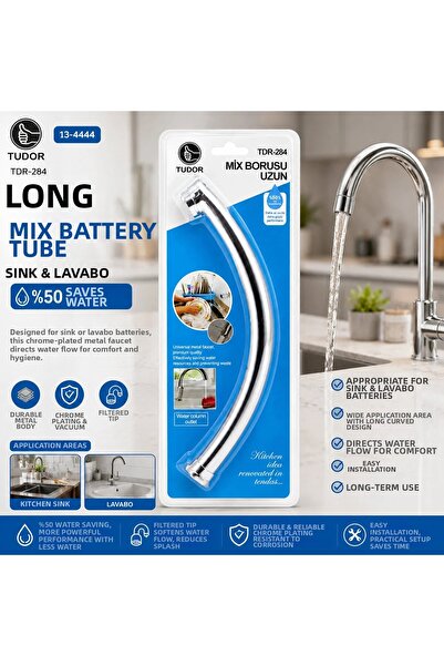 Generic Brand Swan Sink - Long Mixer Tap Pipe for Sink, Chrome Plated - Vacuu...