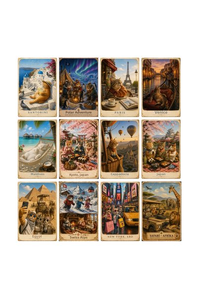 TELLGRAF World Attractions Themed Postcard Set (10X15 cm 12 Pieces)
