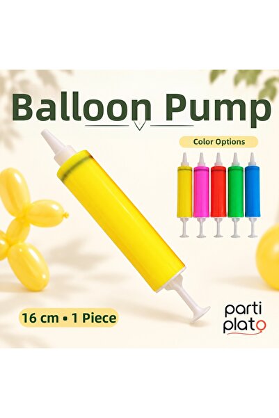 Parti Plato Sausage Balloon Pump 16 cm 1 Piece Manual Fine Tip Hand Pump Modeling Balloon Inflator