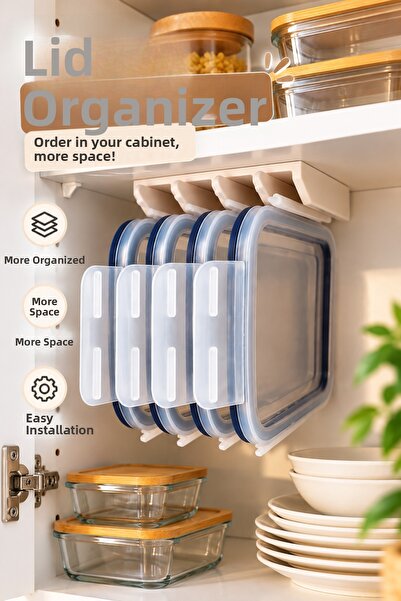 BOTE CONCEPT Inside-Cabinet Lid Organizer – Storage Container Lid Holder Prac...