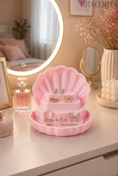 TUTACENTER Seashell Design Jewelry Stand Jewelry Organizer Earring Necklace R...