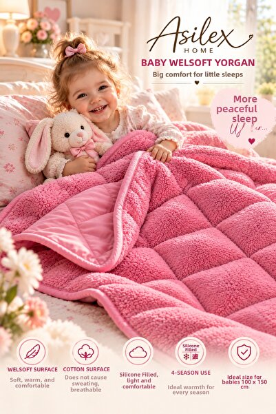 Asilex Home Collection Baby Welsoft Quilt 100X150 cm Double-Sided Cotton Sili...