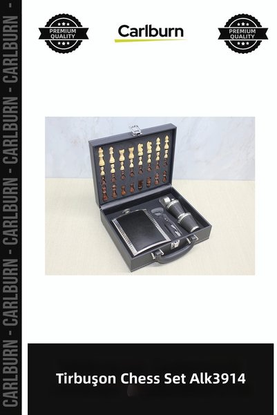 Carlburn Special Edition Gift Set Accessory Corkscrew Chess Flask Set Alk3914