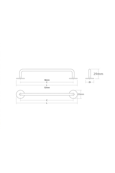Generic Brand Milano Design 96 mm Furniture Handle - Color Options - Pipe Type Cabinet and Drawer Handle