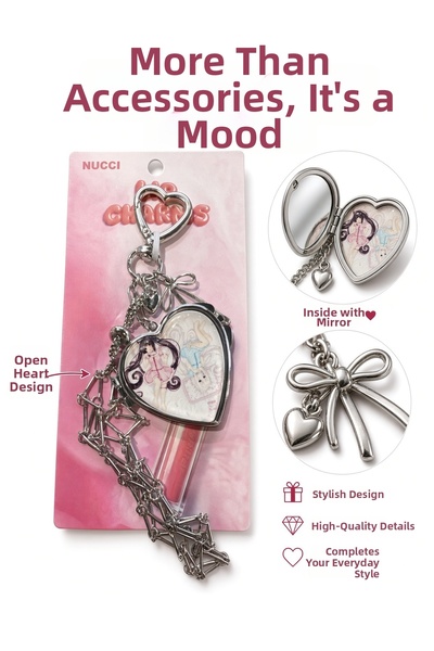 Meyra Accessories سلسلة مفاتيح لطيفة على شكل فتاة أنمي مع حامل معدني لامع، تأ...