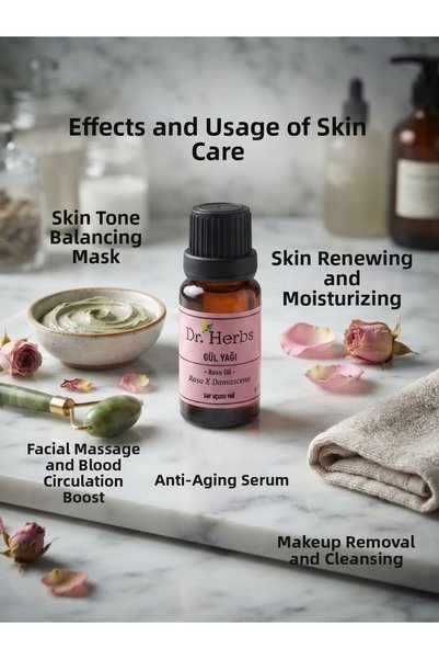 Dr.Herbs دكتور. زيت الورد النقي 100% من هيربس 10 مل