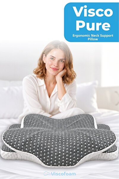 Viscofoam Viscopure Orthopedic Visco Pillow with Neck Support 69X37X10 cm