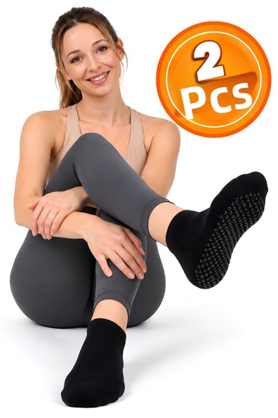 Jusmart 2 bucăți de tălpi din silicon anti-alunecare din bumbac pentru femei ...