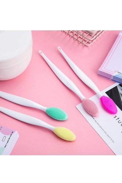 sonx 2 Pieces Lip Brush with Exfoliating Effect, Pore Blackhead Cleaner, Dual-Directional